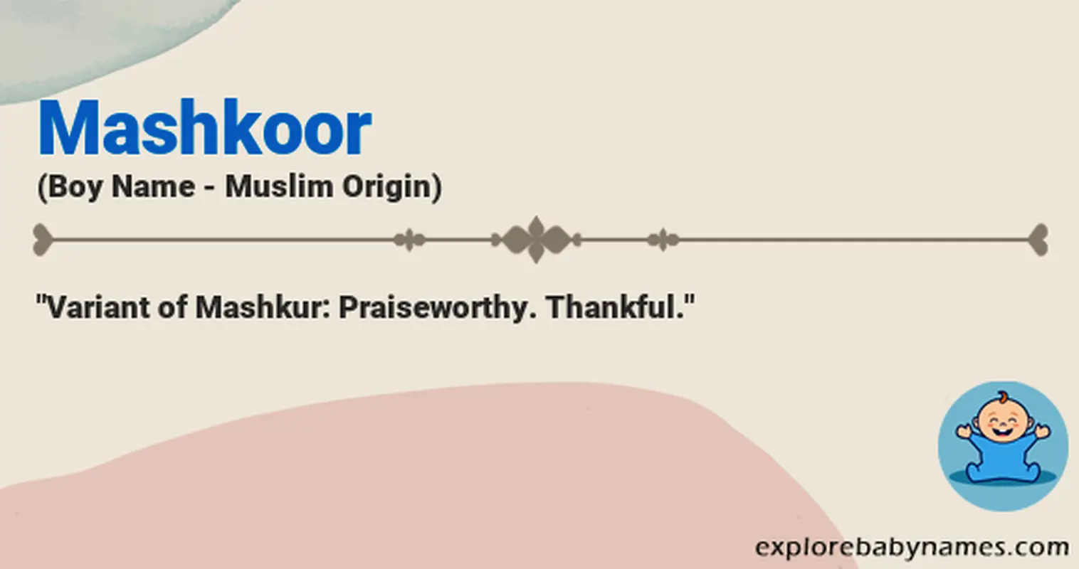 Meaning of Mashkoor
