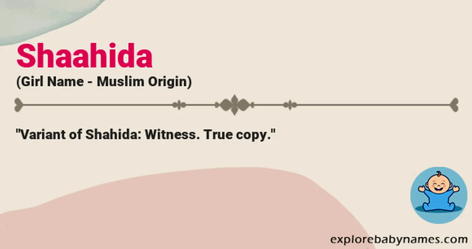 Meaning of Shaahida