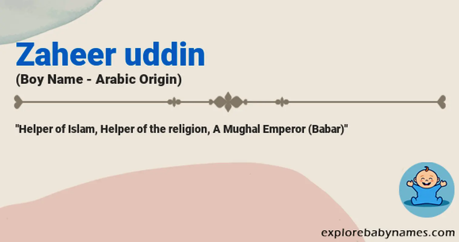 Meaning of Zaheer uddin
